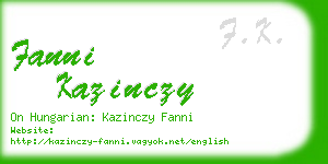 fanni kazinczy business card